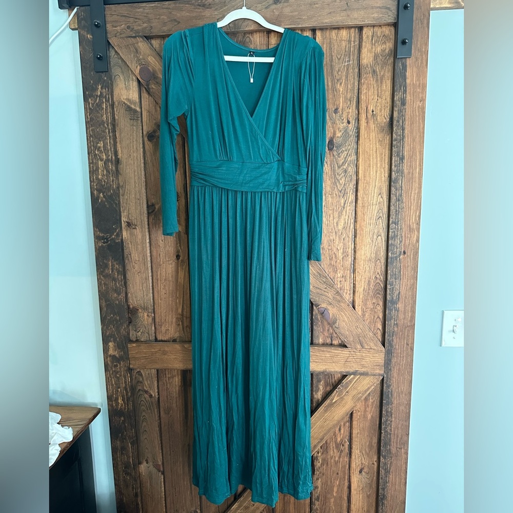 Hunter green maxi dress
